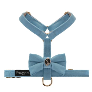 Petstories Luksusowe szelki guard dla psa i kota Velvet Bow Morska Bryza
