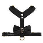 Petstories Luksusowe szelki guard dla psa i kota Velvet Bow Black