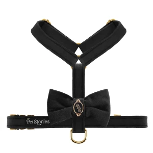 Petstories Luksusowe szelki guard dla psa i kota Velvet Bow Black